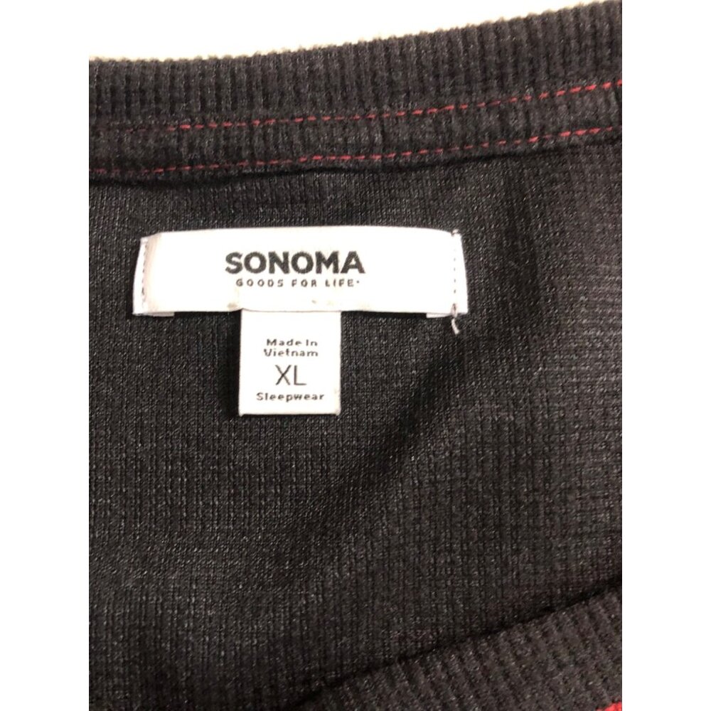 Sonoma Sleepwear Women's Size XL Black/Red Trim Thermal Long Sleeve Sleep Shirt - Picture 4 of 6